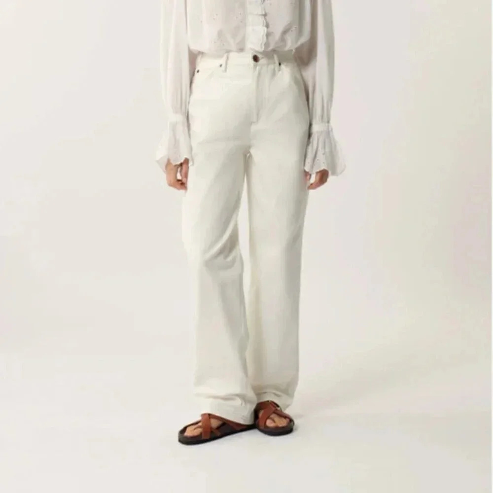 Soeur Napoleon Jeans Trousers Pants Carpenter Style Ecru Denim White Size US 2